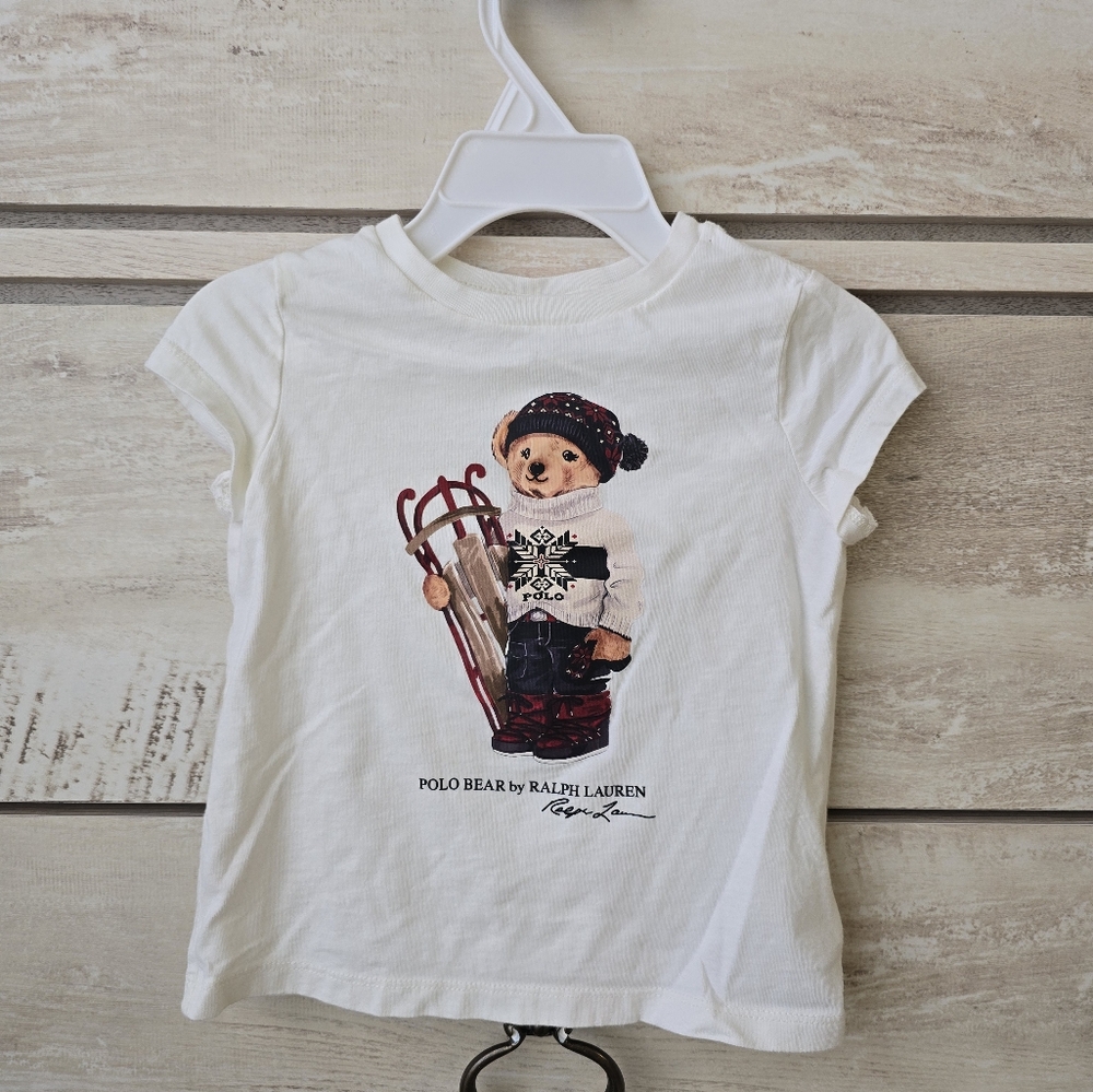 Ralph Lauren Bear White Short Sleeve Tee
